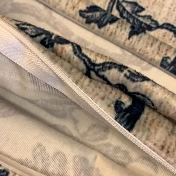 Two piece accent pillow covers. Gray/tan and blue. 19” x 19” - Picture 3 of 4